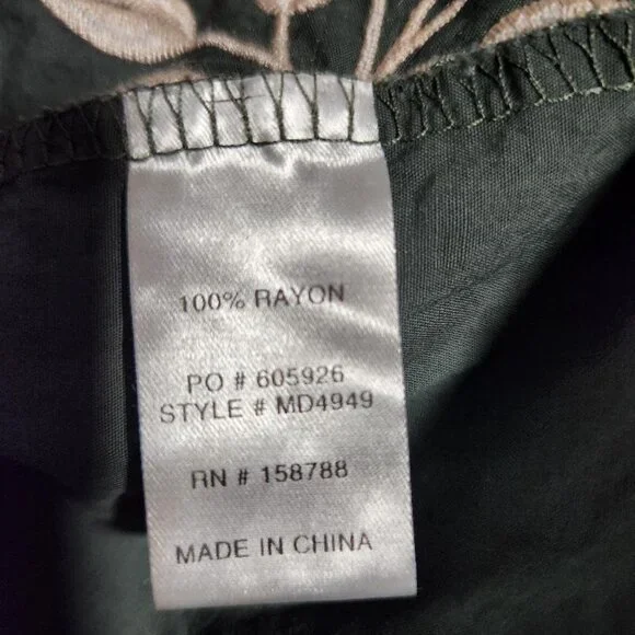 Adorable Womens Mable Floral Embroidered Boho Peasant Mini Dress Sz Lg MSRP $174 - Picture 9 of 10